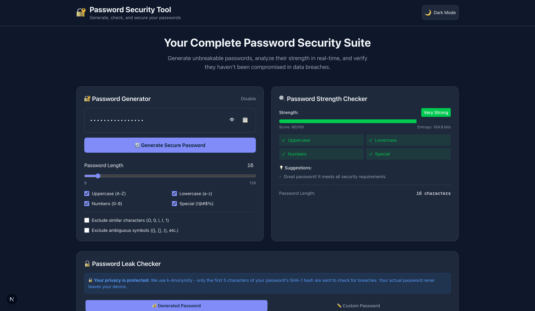 Password Generator&Checker